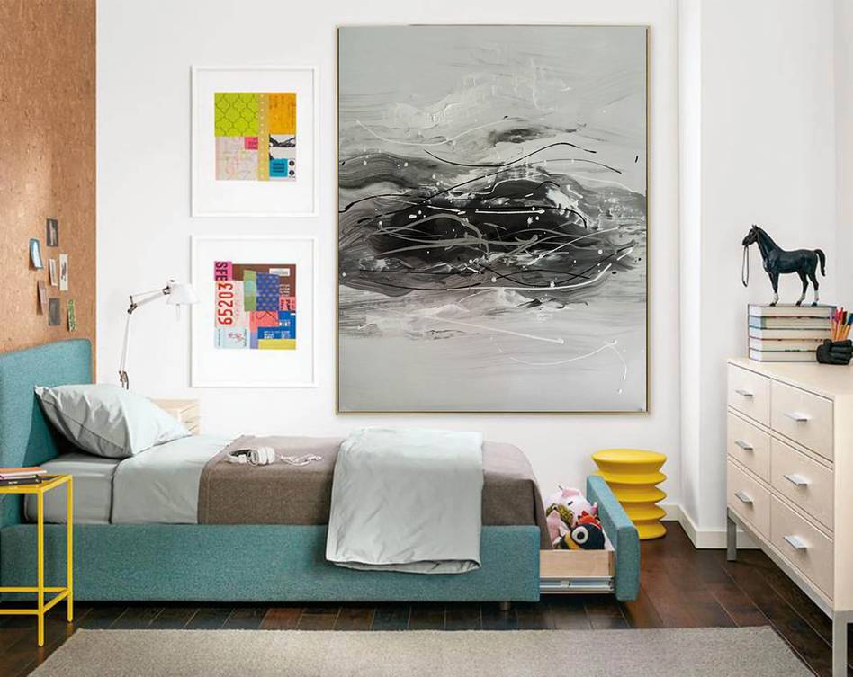Black Landscape Minimalist Abstract Canvas Wall Art 6G7GD wall art